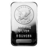 Sunshine Silver Bullion: 5 oz .999 Fine Bar