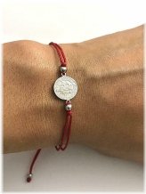 Sterling Silver Saint Benedict Red Cord Bracelet