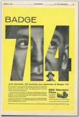 Retro TV Memorabilia: Dragnet Badge 714 Collectible Print Ad