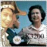 Zambia Queen Elizabeth II Pink Blouse Stamp