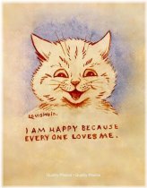 Feline Joy: Louis Wain's Beloved 'I Am Happy' Print