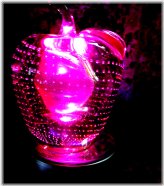 Blown Glass Pink Apple Paperweight