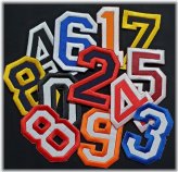 Numbered Varsity Embroidered Patch - Customizable Colors