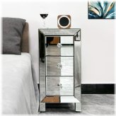 Silver Reflections 3-Drawer Bedside Table