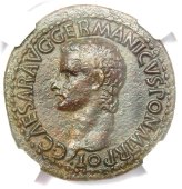 Gaius Caligula Copper Coin - 37-41 AD - Certified Choice XF