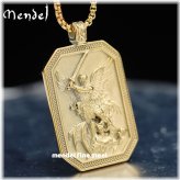 Saint Michael's Gold Medallion Pendant Necklace for Men