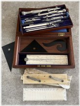 Harling London Drafting Set with Bone Tape and Wood Case