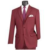 Burgundy Classic-Fit Poplin Suit