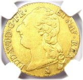 French Royal Gold Coin - Louis XVI 1786/5 - NGC AU53 Certified