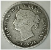 Victorian Era Canadian Silver 5 Cents Coin (1888)