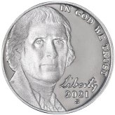 Deep Cameo Proof Jefferson Nickel (2021)