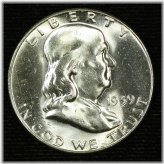 1959 P Brilliant Uncirculated Franklin Silver Half Dollar