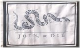 Revolutionary Era Cotton Flag - Join or Die by Ben Franklin