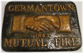 Germantown Mutual Fire Insurance Company Cast Metal Marker Plaque - Historical Memorabilia