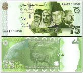 Pakistan 75 Rupees Banknote - 2022 Edition