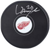 Lucas Raymond Autographed Red Wings Puck