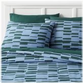 Foster Microfiber Reversible Bedding Set - Blue/Dark Green