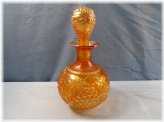 Marigold Carnival Glass Grape & Cable Cologne Bottle