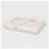 Ivory Stripe Woven Bed Throw