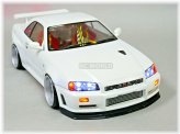 Nissan Skyline R34 1/10 Scale White Finished Body Shell
