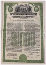 Green Bond Certificate of New York New Haven & Hartford Railroad Company