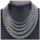 Silver Curb Cuban Necklace Collection