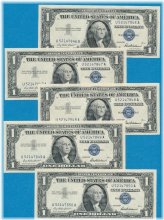 1957 Consecutive Silver Certificates - Gem New Dealer Lot