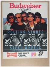 Steel Wheels Tour Budweiser Beer Vintage Print Ad