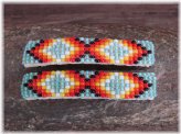 Southwest Sunset Beaded Hair Barrette Set
