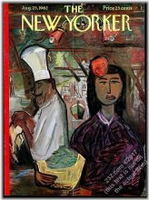 August 25, 1962 New Yorker Magazine Cover featuring Ludwig Bemelmans' Waitress