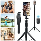 Extendable Selfie Stand with Phone Holder and Tripod