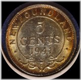 Newfoundland 1941-C 5 Cent Silver Coin #0362 - High Grade