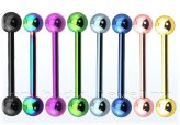 Titanium Anodized Barbells Set for Tongue and Nipple Piercings