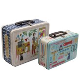 Artistic Treasures Tin Lunchbox Set - Vintage-inspired storage containers by Molly & Rex