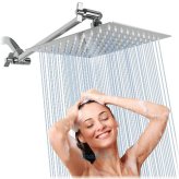Square Rainfall Stainless Steel Shower Head with Adjustable Extension Arm