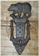 Rustic Brown Finish Black Bear Door Knocker