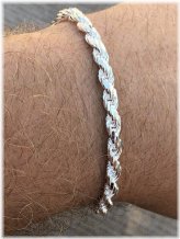 Silver Rope Charm Bracelet