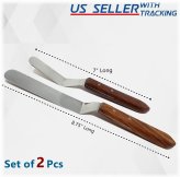 Wood-Handled Offset Bakers Spatula Set