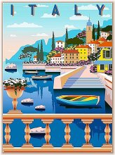 Amalfi Coast Italy Vintage Poster Print