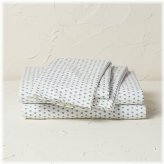 Teal Dash Percale Sheet Set