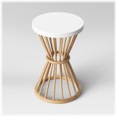 Aloysia Rattan End Table White