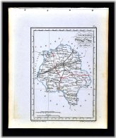 Antique France Map: Indre et Loire, Tours, Chinon, Azay-le-Rideau (1841)