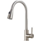 Brushed Nickel Pull-Out Kitchen Faucet with Cover and Sprayer