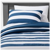 Rugby Stripe Navy Cotton Comforter Set