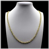 Golden Rope Diamond Pendant Necklace