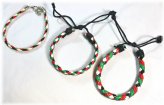 Palestinian Flag Braided Bracelet Trio