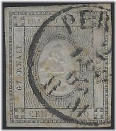 Sardinia Town Cancel Stamp - 1861