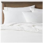 Crisp White Cotton Sateen Duvet & Sham Set