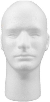 Classic Male Face Styrofoam Mannequin for Hair and Makeup Display