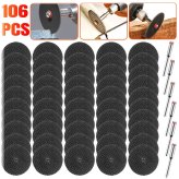 FiberCut Rotary Wheels Set - 106pcs of 1/8in Reinforced Cutting Discs for Metalworking